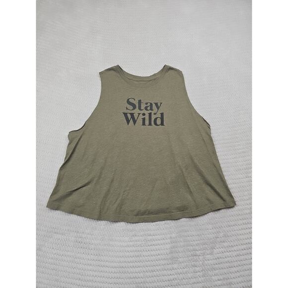 Vuori Shirt Womens Large Stay Wild Racer Back Tank Top Olive Green - Picture 1 of 6